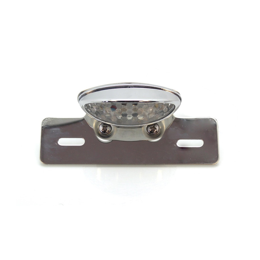 Feu arrière avec support de plaque V PARTS chrome ovale universel