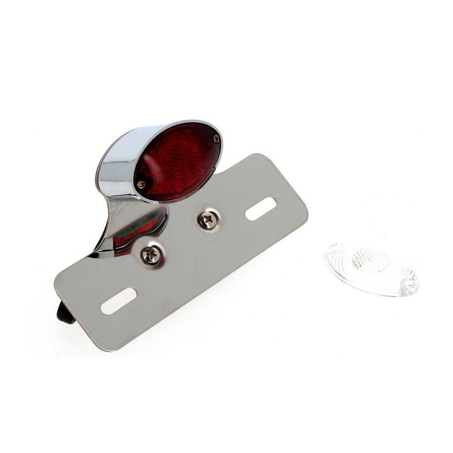 Feu arrière avec support de plaque V PARTS chrome ogive universel