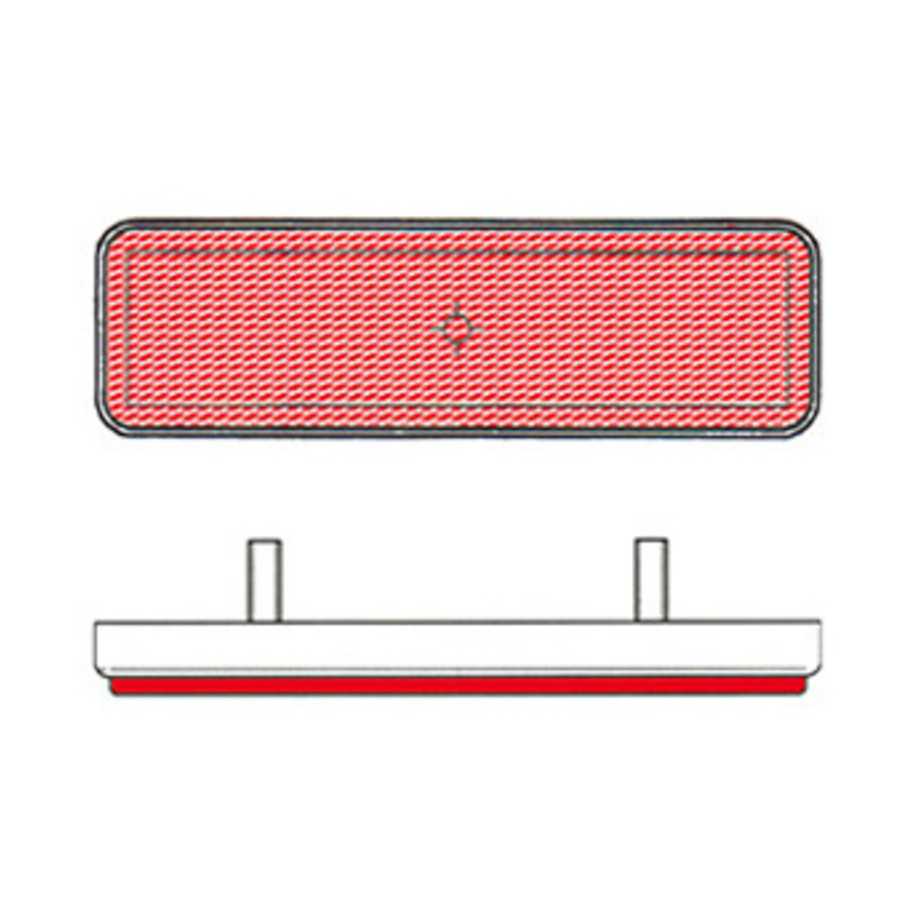 Catadioptre V PARTS rectangle 96x27mm rouge