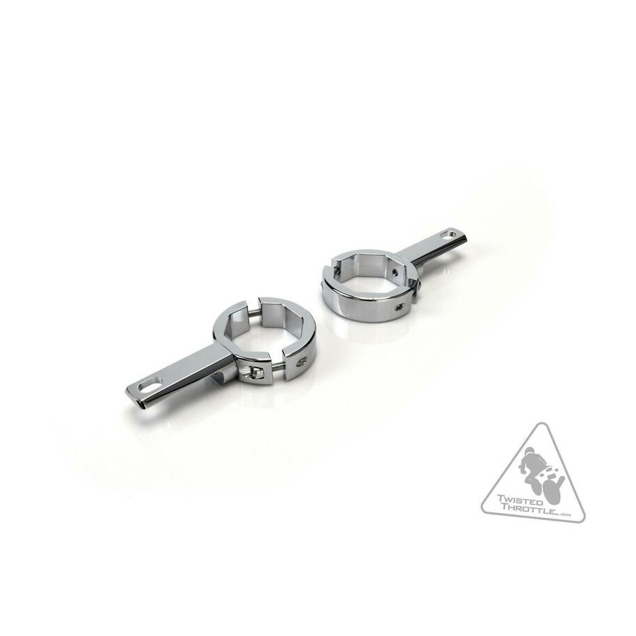 Support éclairage DENALI tubes de fourche Ø39-49mm chrome